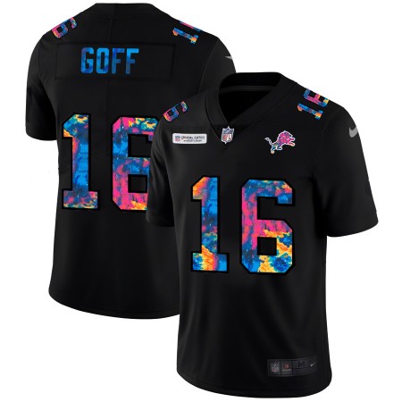 Herren Detroit Lions Trikot Jared Goff 16 Nike 2020 Multicolor Schwarz
